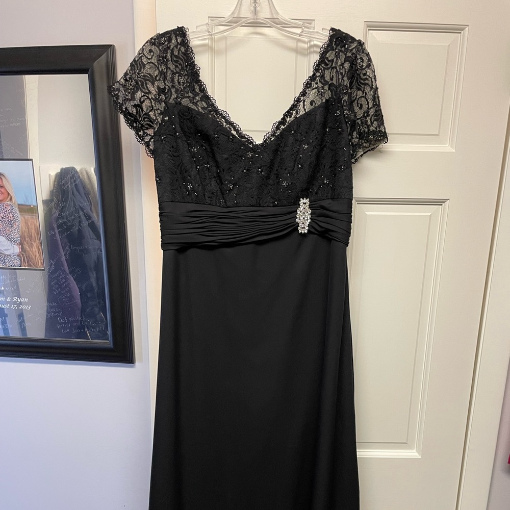 Long black gown/dress with lace